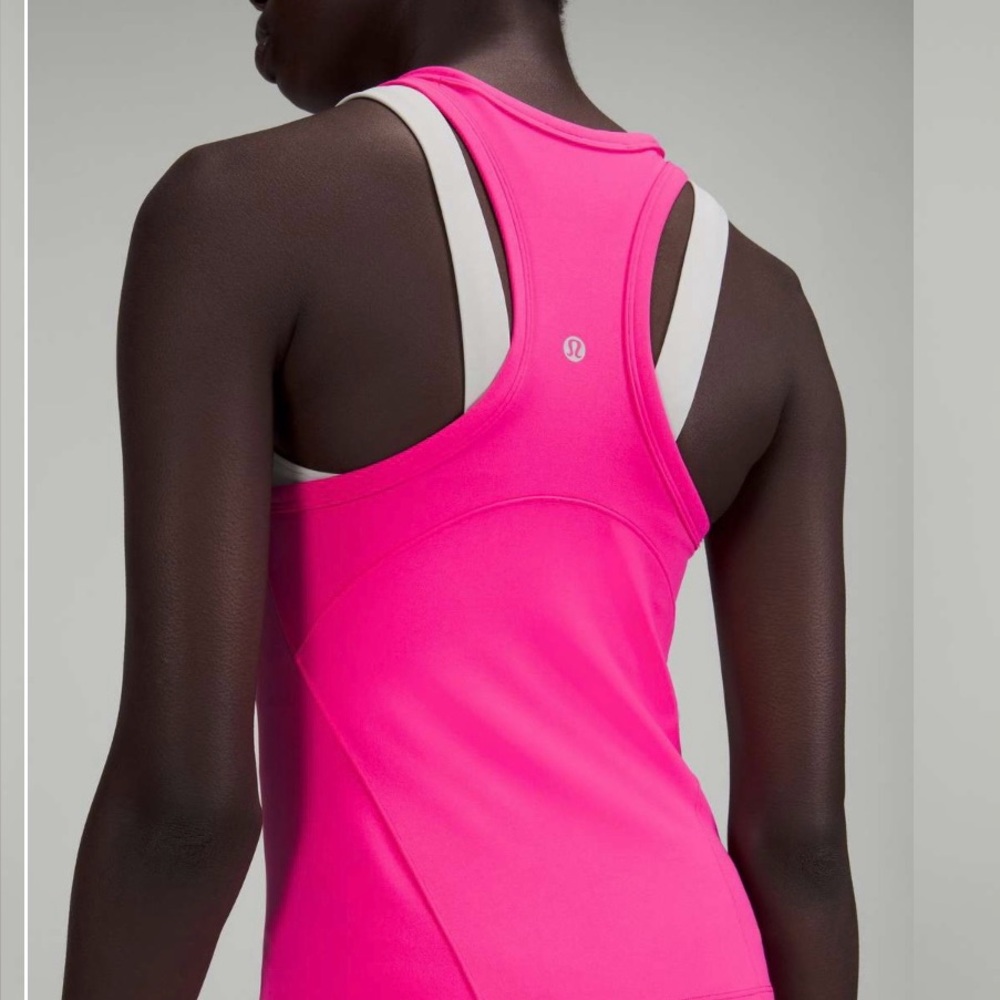 Lululemon align waist length racerback tank top size 4 sonic pink